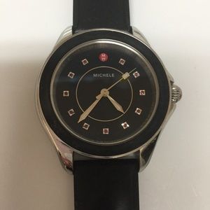 Michele Watch-Cape Black Stainless/Silicone Strap